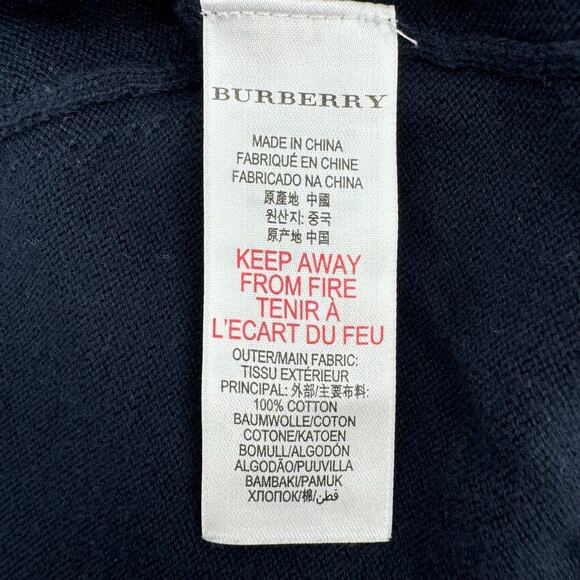 Burberry Boys Navy Zip Up Cardigan 3M Toddler Baby Infant Blue Plaid Nova Check - Picture 8 of 8